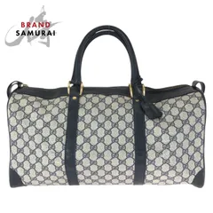 GUCCI グッチ ヴィンテージ オールドグッチ ネイビー ゴールド金具 GGスプリームキャンバス/レザー 58 012 468 45 ボストンバッグ 603247【中古】のサムネイル