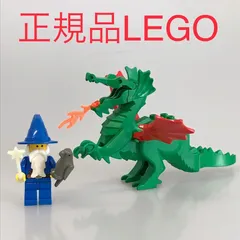 正規品 中古 LEGO レゴ お城シリーズ  ミニフィグ　ドラゴン　2個　まとめ売り　おまけ付き CT-676 ※キャッスル　オールドレゴ　魔法使い　龍　グリーン　6076　6020 361のサムネイル