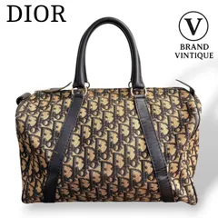 Christian Dior クリスチャンディオール トロッター キャンバス レザー ハンドバッグ ボストンバッグ ネイビーのサムネイル