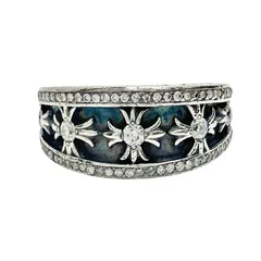 Chrome Hearts クロムハーツ ナロー Vバンド CHプラス リング CHX アフター ダイヤモンド SIZE=16 約16号 SV925 シルバー 指輪 メンズのサムネイル