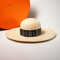 HERMES 麦わら帽子 サイズ58 HERMES エルメス 麦わら帽子 キャップ 58 - メルカリ
