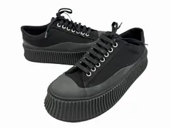 ジルサンダー JIL SANDER プラットフォーム キャンバス スニーカー 38 ブラック ブランド古着ベクトル 中古●▲■260703のサムネイル