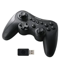 エレコム ゲームパッド PC用 ワイヤレス 2.4GHz Windows11/10対応 XInput DirectInput 連射 13ボタン 充電式 有線対応 クロス配置 ブラック JC-GP40XBK 【佐川急便にて5営業日以内発送】のサムネイル
