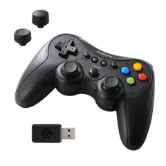 エレコム FPSゲームパッド PC用 ワイヤレス 2.4GHz Windows11/10対応 XInput DirectInput メカニカルトリガー スティック交換 振動 13ボタン ストレート配置 ブラック 【佐川急便にて5営業日以内発送】のサムネイル