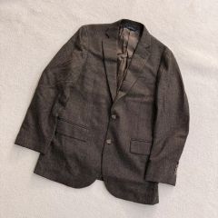 メンズ グービ【1】茶系 テーラードジャケット 麻毛混 サイドベンツ 春