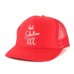 【美品】GOD SELECTION XXX ゴッド・セレクション・トリプルエックス キャップ レッド サイズ:FREE ロゴ刺繍 スナップバック メッシュキャップ ブランド 帽子【メンズ】【中古】のサムネイル