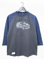 美品 SCHOTT ショット 七分袖 ラグラン カットソー sizeM/青･グレー  ■■メンズのサムネイル