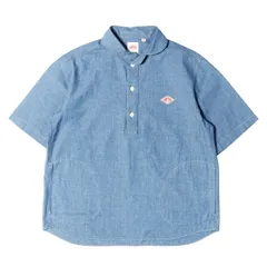 【美品】DANTON ダントン シャツ ネイビー 紺 サイズ:44(XL)  21SS 丸えり シャンブレー プルオーバー 半袖 シャツ ROUND COLLAR P.O SHIRT S/S MADE IN JAPAN トップス【メンズ】【中古】のサムネイル