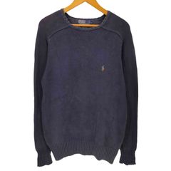 ポロバイラルフローレン Polo by RALPH LAUREN 90S ポニー刺繍 コットン ラグラン クルーネック ニット メンズ import:L のサムネイル