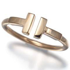 みみ様】Tiffany ティファニー TワイヤーリングダイヤモンドAu750