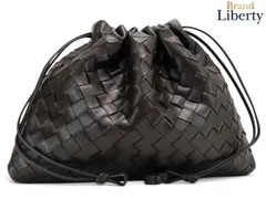 【未使用】ボッテガ ヴェネタ BOTTEGA VENETA イントレチャート ダストバッグ ミディアム ドローストリングバッグ 巾着型 ショルダーバッグ ハンドバッグ ポーチ フォンデンテ ダークブラウン カーフレザー 796728のサムネイル