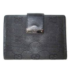 GUCCIグッチ GGキャンバス 二つ折り財布 ブラック - メルカリ