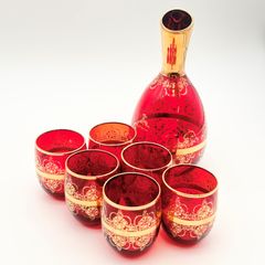 MURANO GLASS ベネチアングラス デキャンタ グラス6個セット - メルカリ