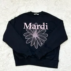 古着 Mardi Mercredi マルディメクルディ 刺繍ロゴ スウェット トレーナー ブラック ピンク フリーサイズ 265-21のサムネイル