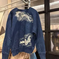 【東あずま店　併売品】　PHERROW'S　匠 トレーナー インディゴ　Lサイズ　ブルー 青 藍色 ネイビー 紺色　BLUE　NAVY　龍のサムネイル