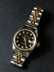 美品 ROLEX ロレックス デイトジャスト 69173G 腕時計 自動巻き 10Pダイヤ K18 イエローゴールド ブラックのサムネイル