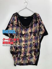 DIESEL ディーゼル 半袖チュニック 黒 紫 綿100％ M程度 C3933 - メルカリ