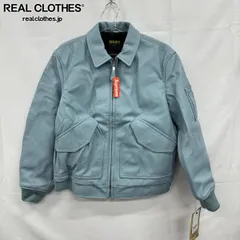 【未使用】Supreme×Schott/シュプリーム×ショット【19SS】Leather Tanker Jacket/レザー タンカー ジャケット/ライトブルー/Lのサムネイル