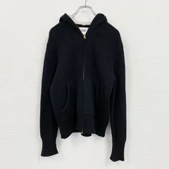 TAKEO KIKUCHI　タケオキクチ　フルジップウールニットパーカー/フーディー　黒　ブラック　3サイズ　古着【値引き交渉OK！】のサムネイル