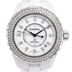 シャネル CHANEL H1629 J12 ホワイトセラミック ダイヤモンド デイト ホワイト 自動巻き メンズ 良品 箱付き 腕時計 O#148928のサムネイル