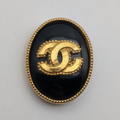 美品 シャネル ブローチ ココマーク カンボン ゴールド ブラック 初期