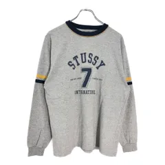 90年代 USA製 STUSSY ステューシー 長袖Ｔシャツ グレー(メンズ M)中古 古着 V7411のサムネイル