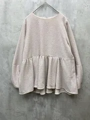 OPAQUE.CLIP オペークドットクリップ ふくれジャガードペプラム ブラウス シャツ size38/M/ライトベージュ ■◆ レディースのサムネイル