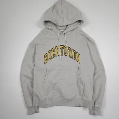 BORN TO WIN グレー フードTシャツ 2のサムネイル