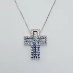 Damiani ダミアーニ ベルエポック クロス S  アイスバーグ ネックレス 750WG ネックレス メンズ K18ホワイトゴールド サファイア シルバー ブルー 中古のサムネイル