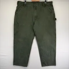 古着 カーハート Carhartt パンツ ハンマーループ ワンポイントロゴ 大きいサイズ スパナポケット ジップ W42 L32  グリーン系 メンズのサムネイル