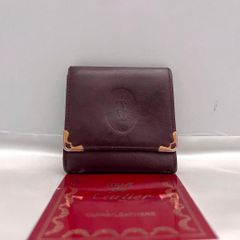 ◇美品◇カルティエ マストライン コインケース ボルドー×ゴールド金具