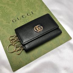◇美品◇グッチ GGマーモント 6連キーケース レザー ブラック×ゴールド
