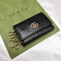 ◇美品◇グッチ GGマーモント 6連キーケース レザー ブラック×ゴールド