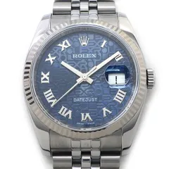 ロレックス Rolex 腕時計 デイトジャスト 116234 G番 2010年 ルーレット刻印 ブルーコンピューター文字盤 ローマンインデックス デイト K18WG SS 自動巻き 【中古】のサムネイル