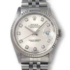 ロレックス Rolex 腕時計 デイトジャスト 16234G T番 1996年 10ポイント ダイヤインデックス シルバーサンレイ文字盤 デイト K18WG SS 自動巻き 【箱・保付き】 【中古】のサムネイル