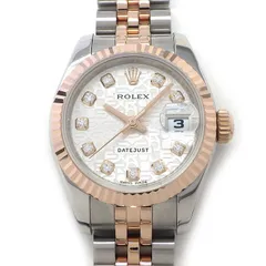 ロレックス Rolex 腕時計 デイトジャスト 179171G G番 2010年 ルーレット刻印 10ポイント ダイヤインデックス シルバーコンピューター文字盤 デイト K18PG SS 自動巻き 【箱・保付き】 【中古】のサムネイル