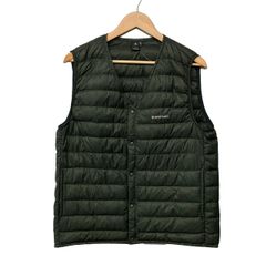 美品】モンベル XL スペリオダウンベスト 1101670 カーキ メンズ