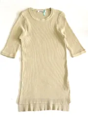 【233122】AURALEE オーラリー  GIZA HIGH GAUGE RIB KNIT TEE　五分袖  ・1 A00T02HR ベージュのサムネイル
