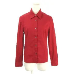 ヴァレンティノ ヴァレンチノ  VALENTINO JEANS シャツ ブラウス 40 赤 レッド 無地 レギュラーカラー 長袖 ストレッチ 3721-757335 /AO3 ■ECC006のサムネイル