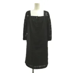 ソニア ソニアリキエル SONIA SONIA RYKIEL ワンピース 40 黒 ブラック スクエアネック 七分袖 ボタンアップ /RY ■ECC006のサムネイル