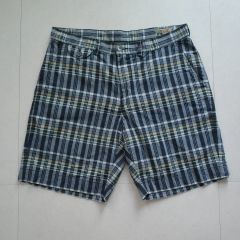 00s oldnavy バギー チェック ショーツ 膝下 シティーボーイ 青黄色