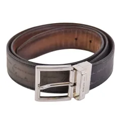 美品 ベルルッティ BERLUTI レザーベルト バックル リバーシブル カリグのサムネイル