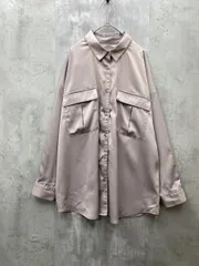Alley by w closet アリーバイダブルクローゼット オーバーサイズ フラップポケット シャツ カジュアル きれいめ sizeF/グレージュ ■◆ レディースのサムネイル