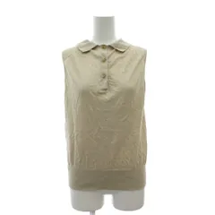 ジョンスメドレー JOHN SMEDLEY ポロシャツ S ベージュ 無地 ピーターパンカラー ノースリーブ /SC ■ECF006のサムネイル
