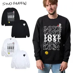 スタッドマフィン トレーナー STUD MUFFIN スウェット トップス 裏起毛 サガラワッペン メンズ レディース ブランド 大きいサイズ おしゃれ おすすめ 人気 黒 stdmfn24aw008 ブラック グレー M L XLのサムネイル