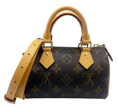 【中古】LOUIS VUITTON ルイ ヴィトン モノグラム ナノ スピーディ M81085 PL1294 PVC ショルダーバッグ ミニバッグ ブラウン ハンドバッグ ミニボストン 鞄 ディース 人気 お出かけ 【ブランドギャラリー東心斎橋店】のサムネイル