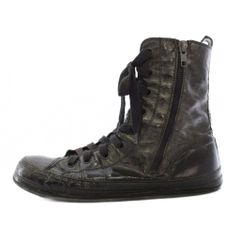 Ann Demeulemeester sneakers, high-top, leather, side zipper, size 42, black /TK