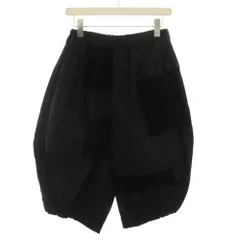 コムデギャルソンブラック COMME des GARCONS BLACK AD2011 サルエルパンツ ハーフパンツ イージーパンツ ウエストゴム パッチワーク XS 黒 ブラック 1I-P036 /YTのサムネイル
