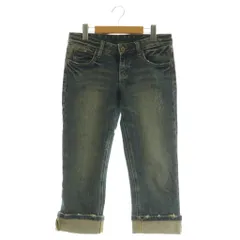 メルローズ MELROSE デニムパンツ ロールアップ クロップド ダメージ加工 ストレッチ 3 ブルー /MY ■OS ■GY66のサムネイル