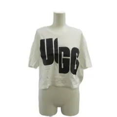アグ UGG Tシャツ XS 白 ホワイト ロゴプリント ラウンドネック 半袖 クロップド丈 カットソー /PP ■ECD001のサムネイル